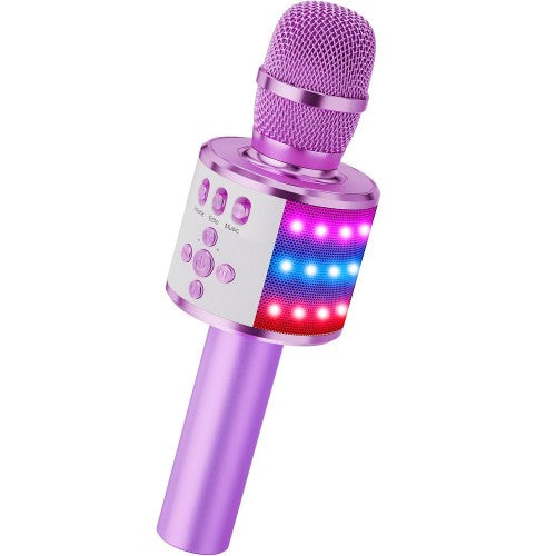 BONAOK Bluetooth Wireless Karaoke Microphone, 4-in1 Portable Handheld Mic with LED Lights, Karaoke Player for Kids, Adults BONAOK Bluetooth Wireless Karaoke Microphone, 4-in1 Portable Handheld Mic with LED Lights, Karaoke Player for Kids, Adults